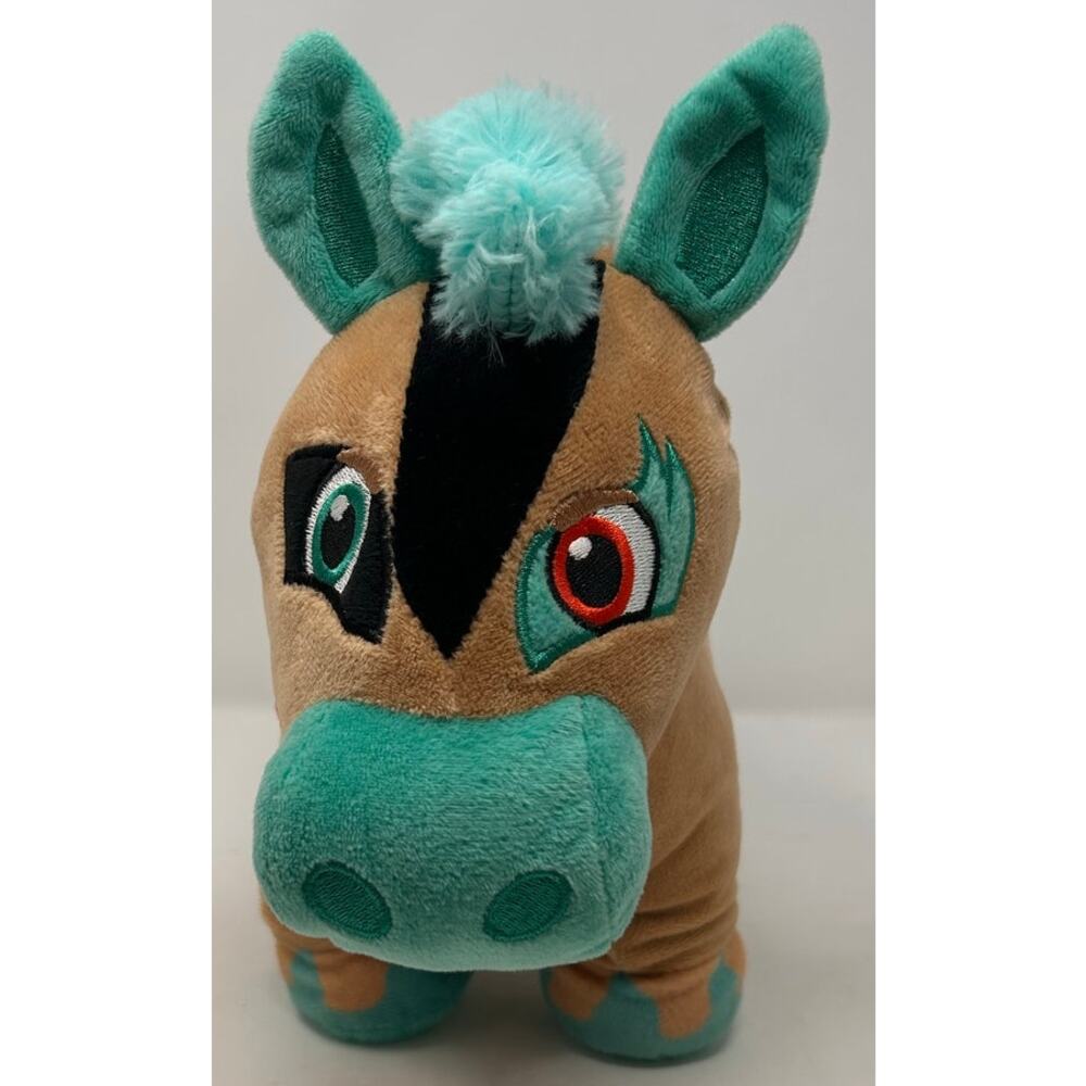 Sqwishland Farm Toy Gouge the Sqworse Tan Teal Plush Donkey